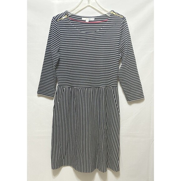 Boden Womens 10R Blue Striped Midi Cotton Dress‎ - Picture 1 of 10
